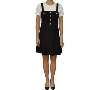 Michael Kors Fit & Flare Dress Sleeveless Stretch Viscose Black